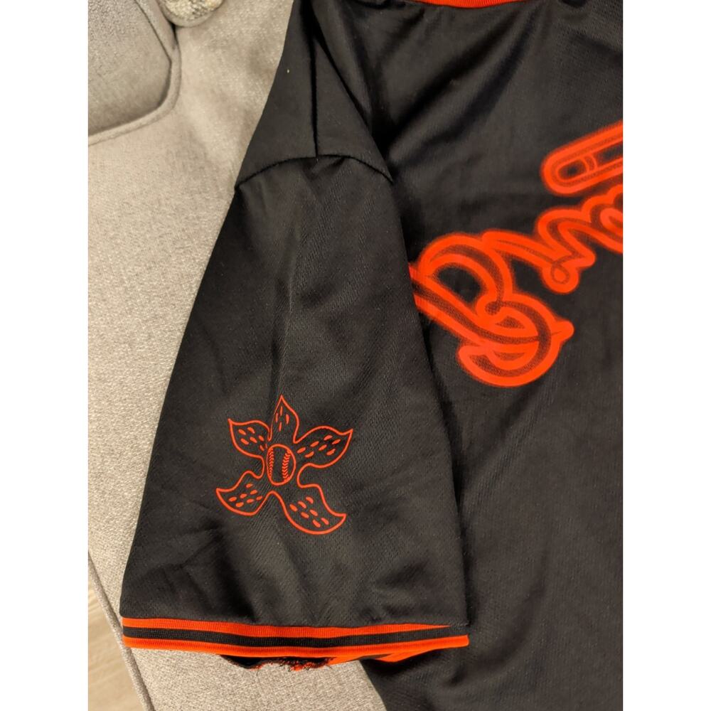 Atlanta Braves Stranger Things Jersey 2025 Stadium Giveaway SG SG 86 Black XL - Picture 3 of 8